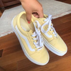 pastel yellow old skool vans